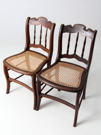 antique caned seat side chairs