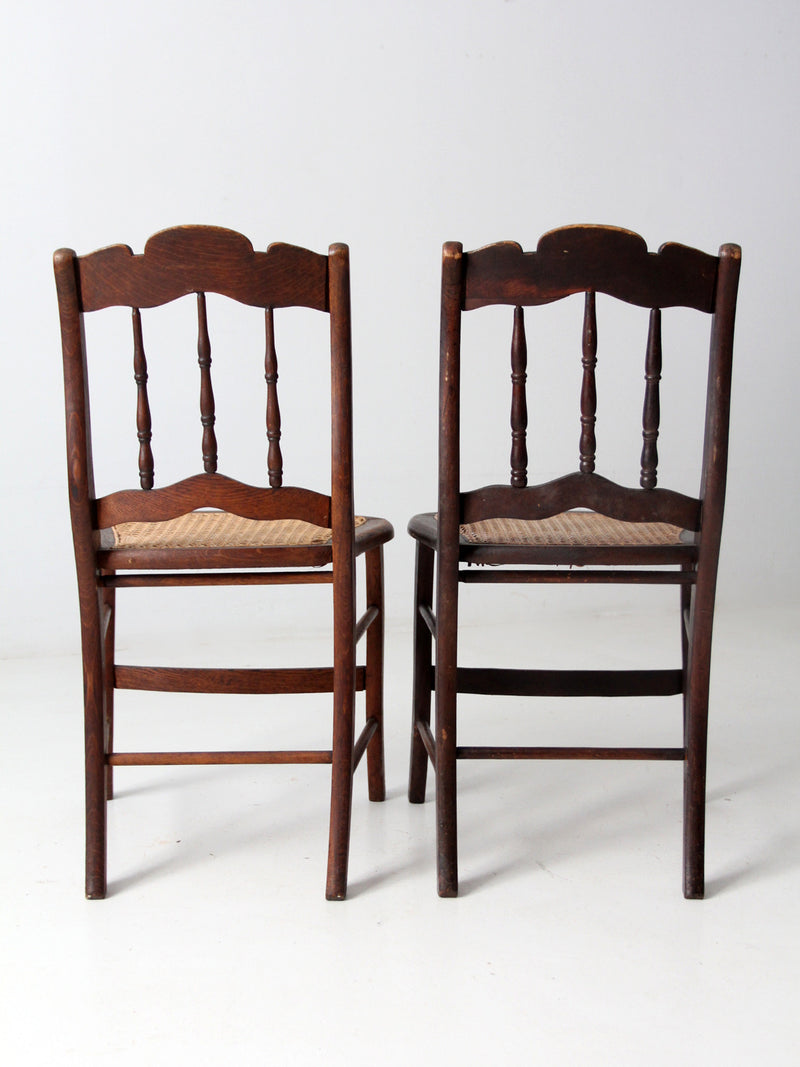 antique caned seat side chairs