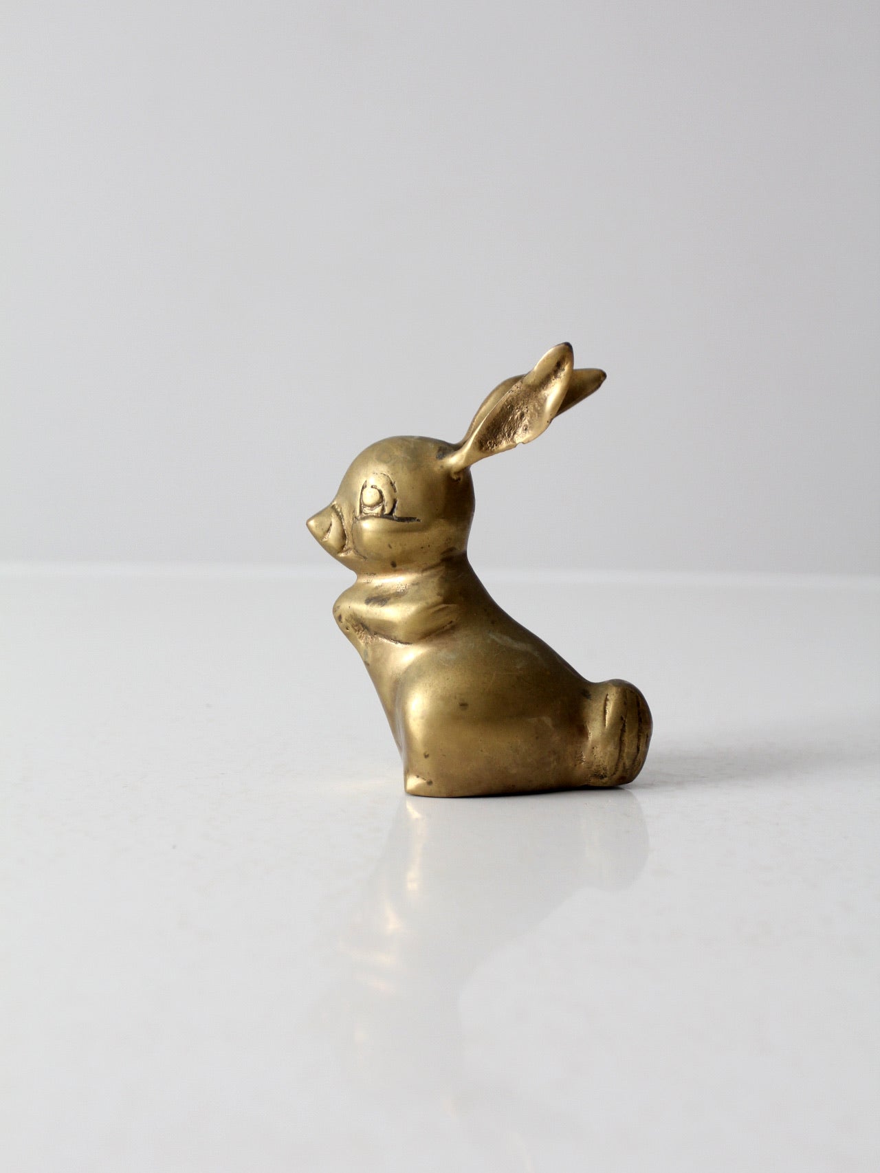 Brass Rabbit Figurines, Vintage Bunny Collectible 