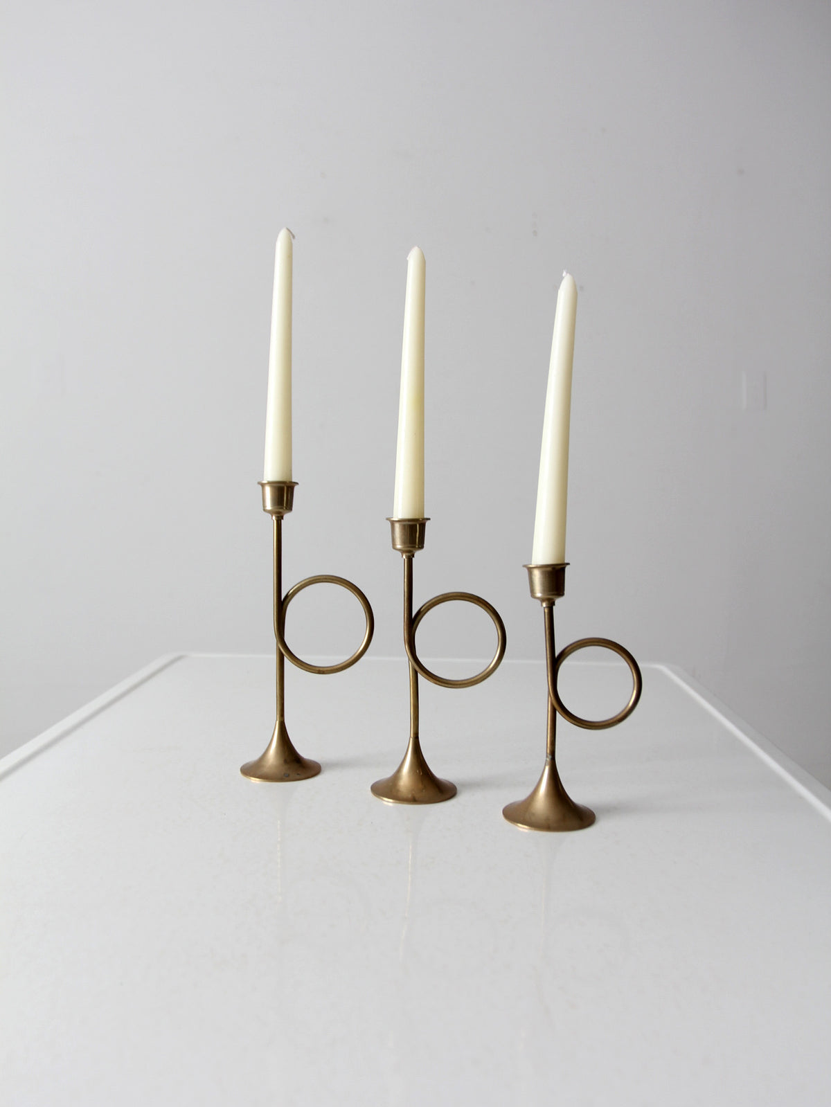 vintage candlestick holder set of 3