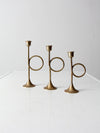 vintage candlestick holder set of 3