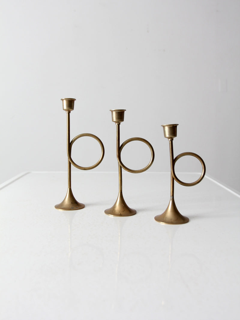 vintage candlestick holder set of 3