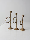 vintage candlestick holder set of 3