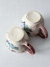 vintage studio pottery mugs pair