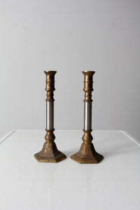 vintage candlestick holder pair