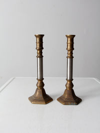 vintage candlestick holder pair