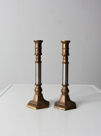 vintage candlestick holder pair