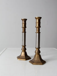 vintage candlestick holder pair