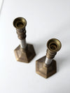 vintage candlestick holder pair