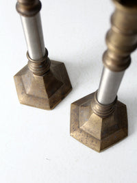 vintage candlestick holder pair
