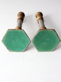 vintage candlestick holder pair