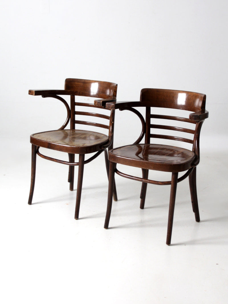 ZPM Radomsko bentwood arm chairs pair