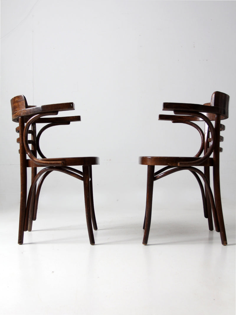 ZPM Radomsko bentwood arm chairs pair