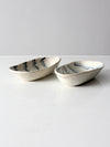 vintage studio pottery bowls pair