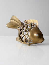mid-century brass fish
