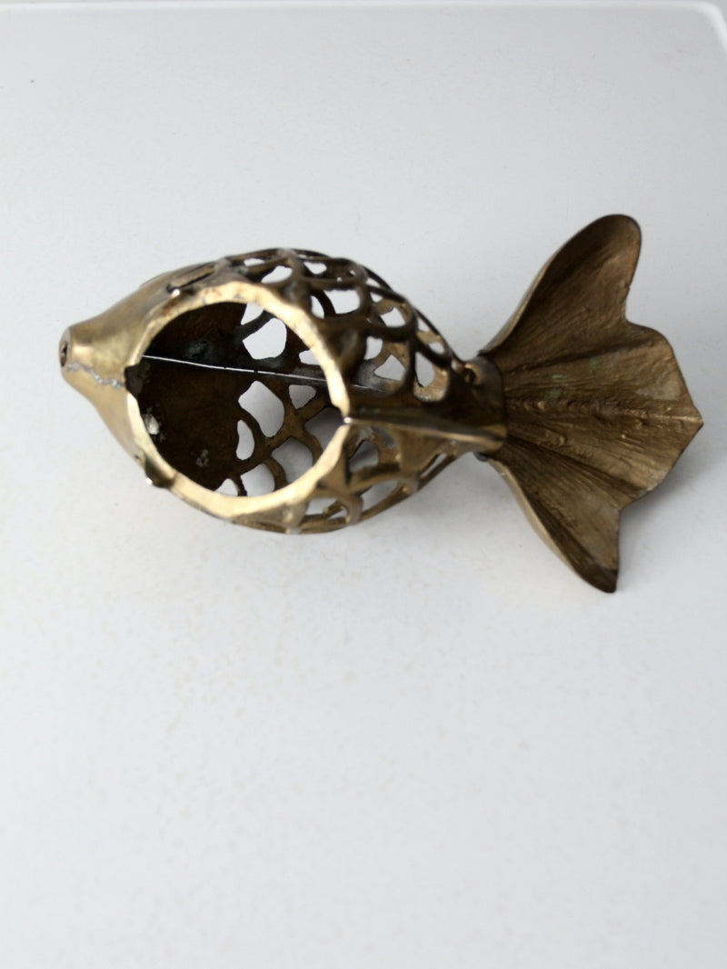 mid-century brass fish