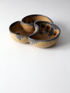 vintage studio pottery divided bowl