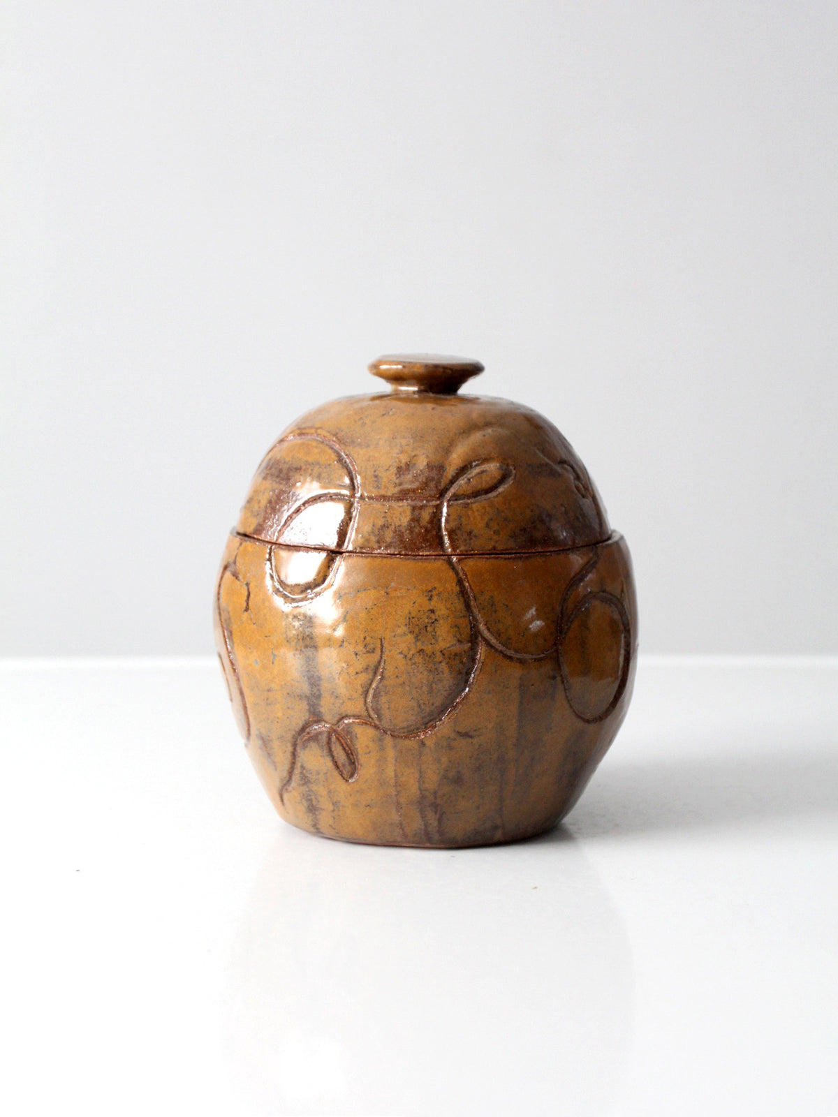 vintage signed studio pottery jar