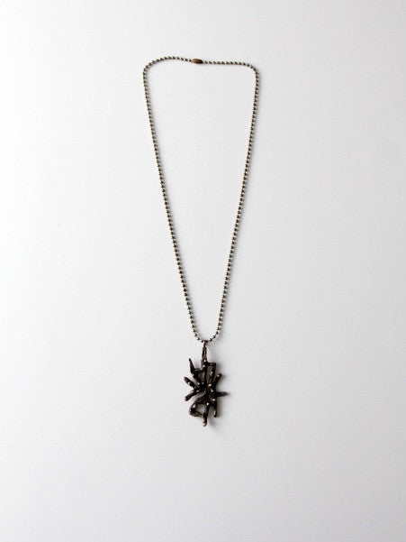 vintage brutalist style pendant necklace