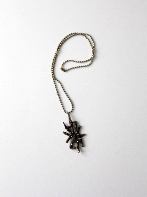 vintage brutalist style pendant necklace