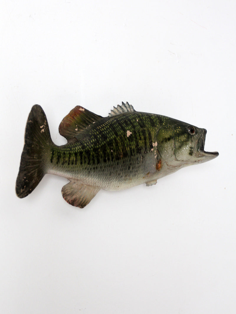 vintage bass fish taxidermy mount