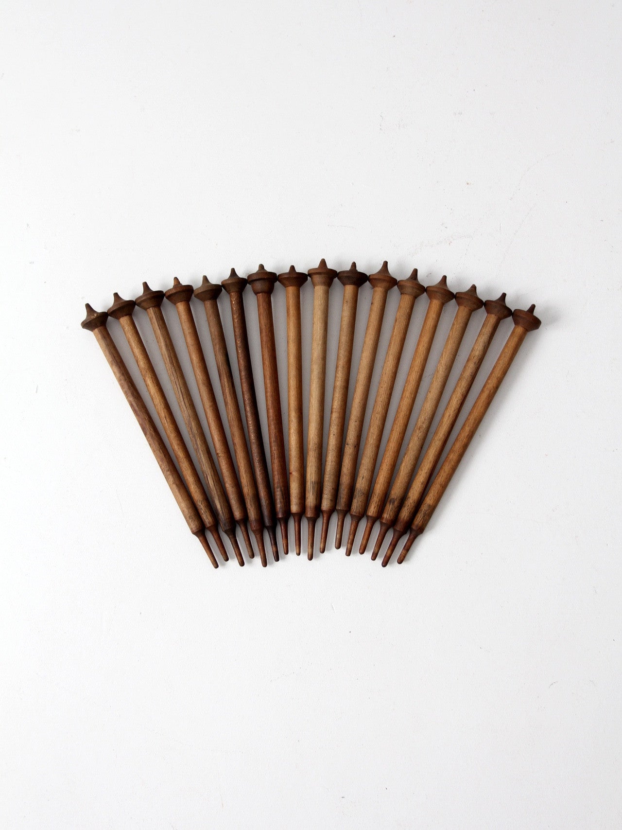antique wood spinning needle collection