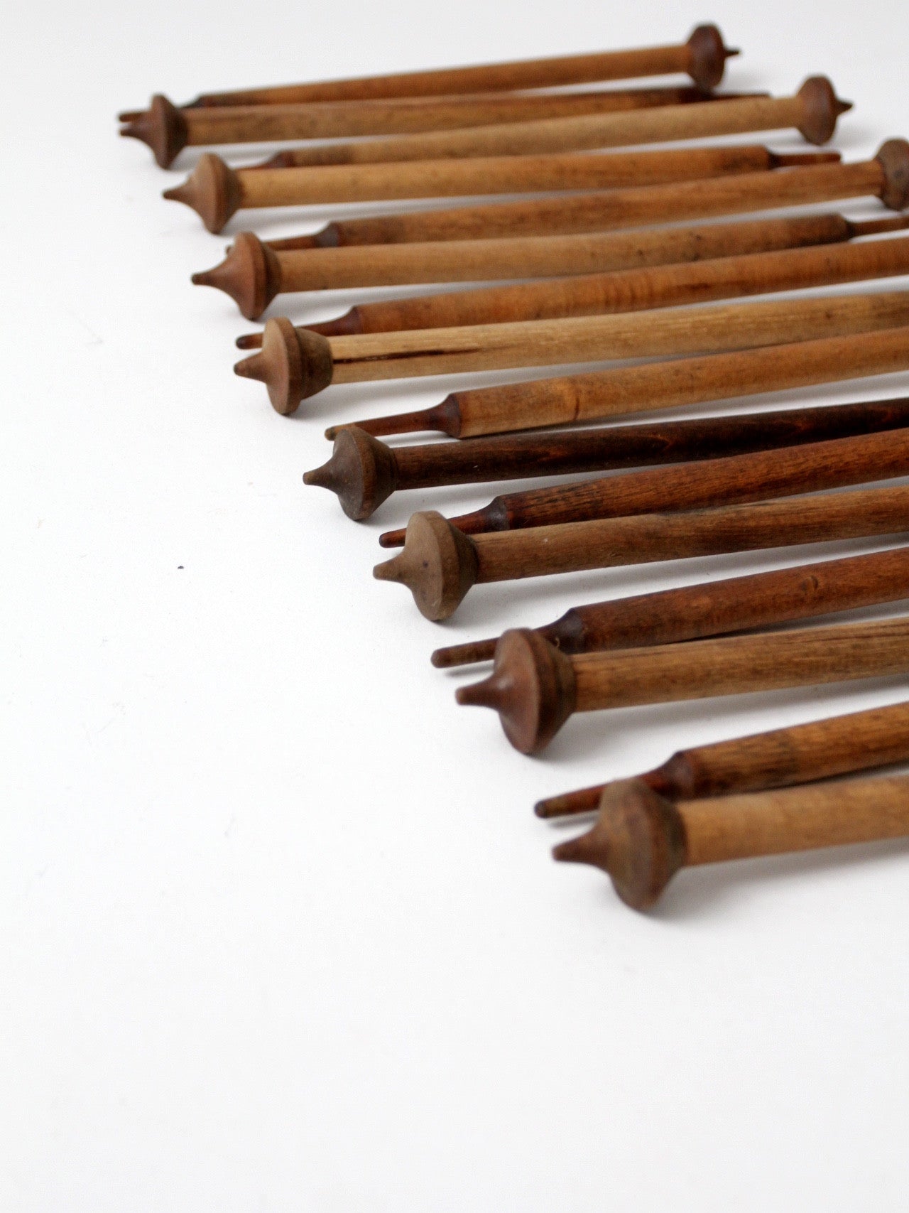 antique wood spinning needle collection