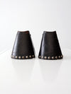 vintage tapaderos, leather hooded equestrian stirrups