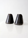 vintage tapaderos, leather hooded equestrian stirrups