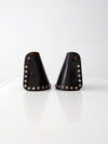 vintage tapaderos, leather hooded equestrian stirrups