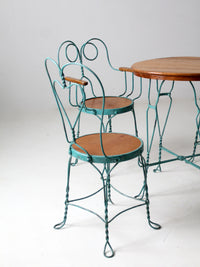 vintage ice cream parlor table set with 4 chairs