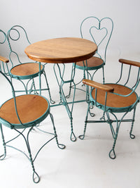 vintage ice cream parlor table set with 4 chairs