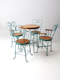 vintage ice cream parlor table set with 4 chairs