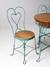 vintage ice cream parlor table set with 4 chairs