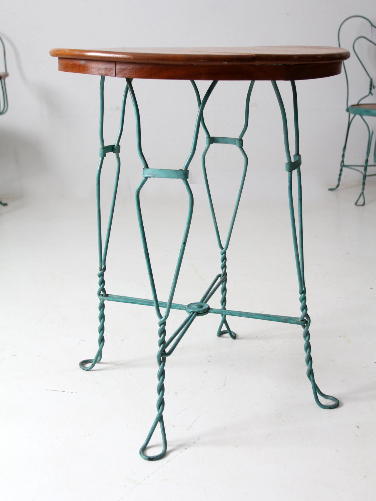 Antique ice cream parlor table and chairs best sale