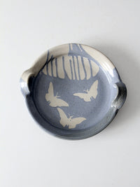 vintage studio pottery butterfly tray