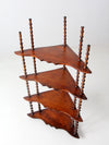 antique folk art spool shelf