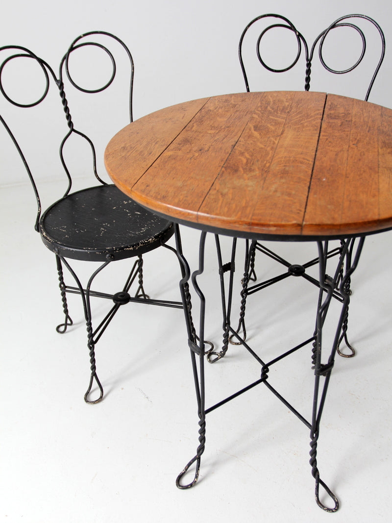 antique ice cream parlor table set