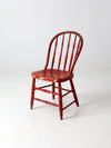 antique red spindle back chair