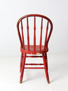 antique red spindle back chair