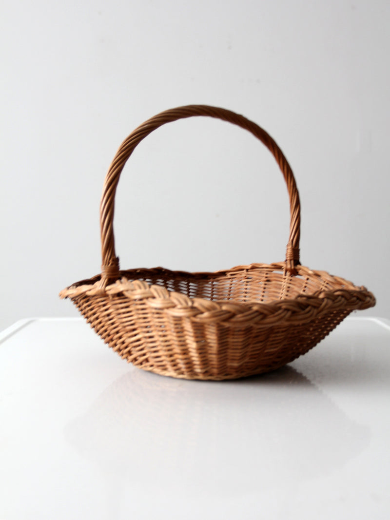 vintage wicker handle basket