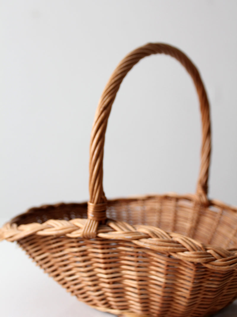 vintage wicker handle basket