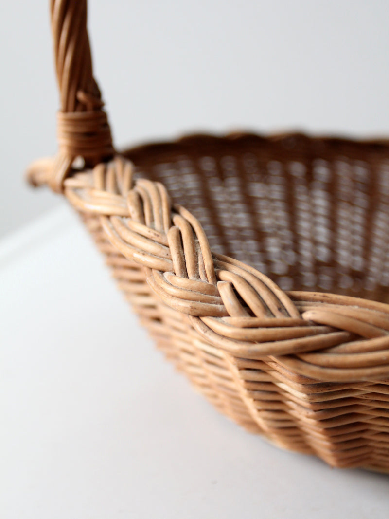 vintage wicker handle basket