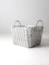 vintage large white storage basket