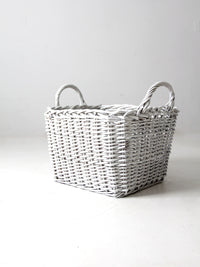 vintage large white storage basket