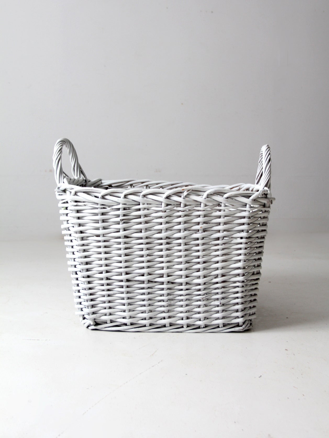 vintage large white storage basket