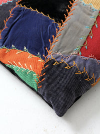 antique crazy quilt pillow