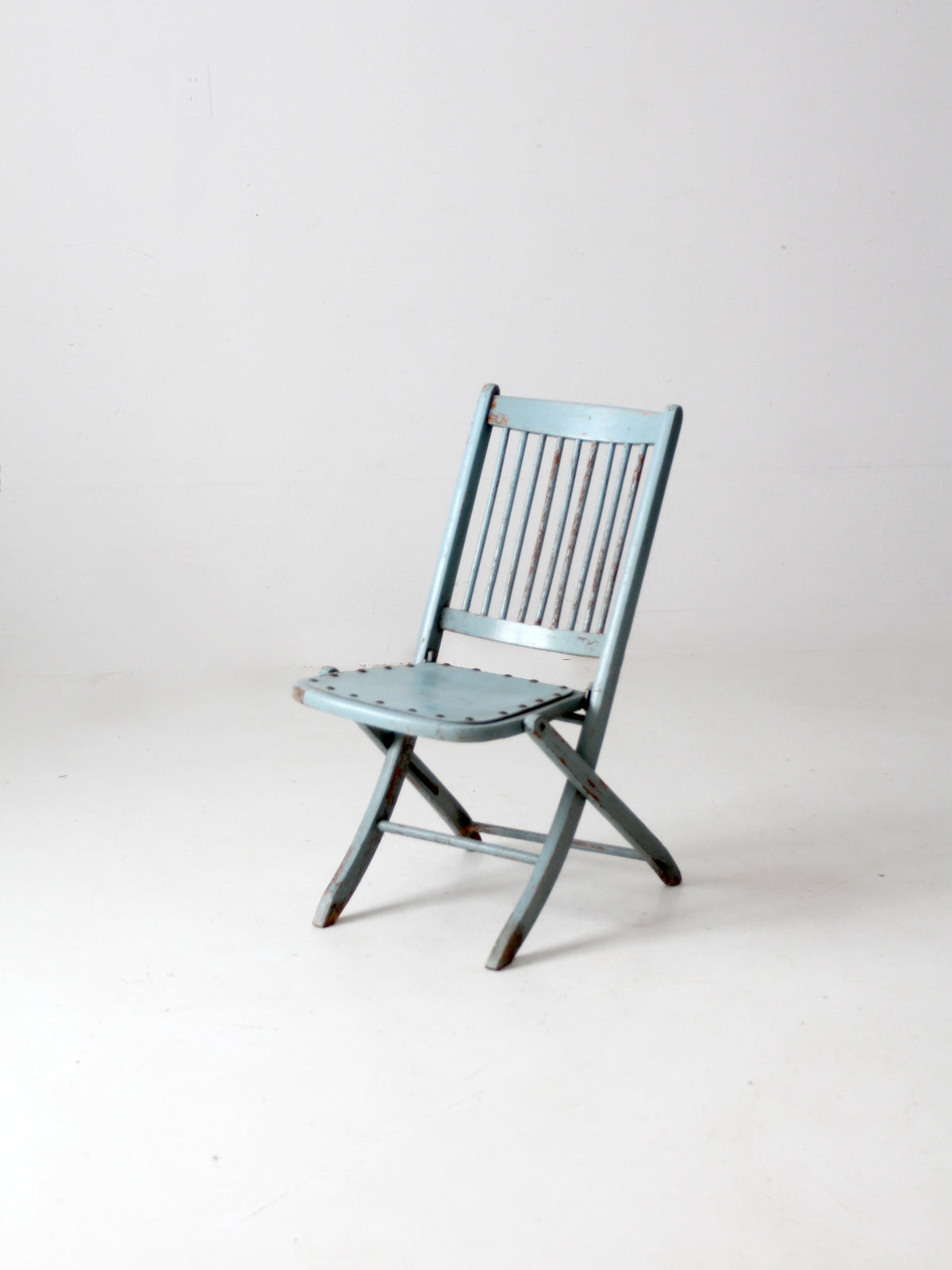 antique painted wood folding chair