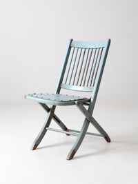 antique painted wood folding chair