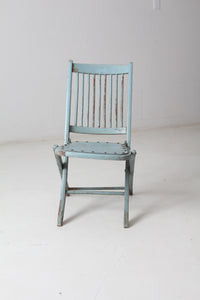 antique painted wood folding chair